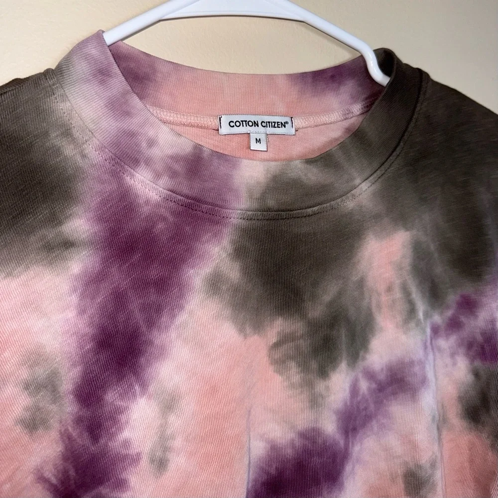 Cotton Citizen Tokyo Crop Long Sleeve Tee Pink Plum Hazel Size M Tie-dye - Picture 5 of 8